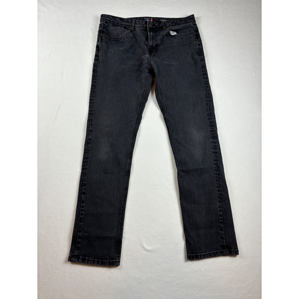 Copper & Oak Jeans Men 36x34 Black Straight Fit Stretch‎ Denim Pants
